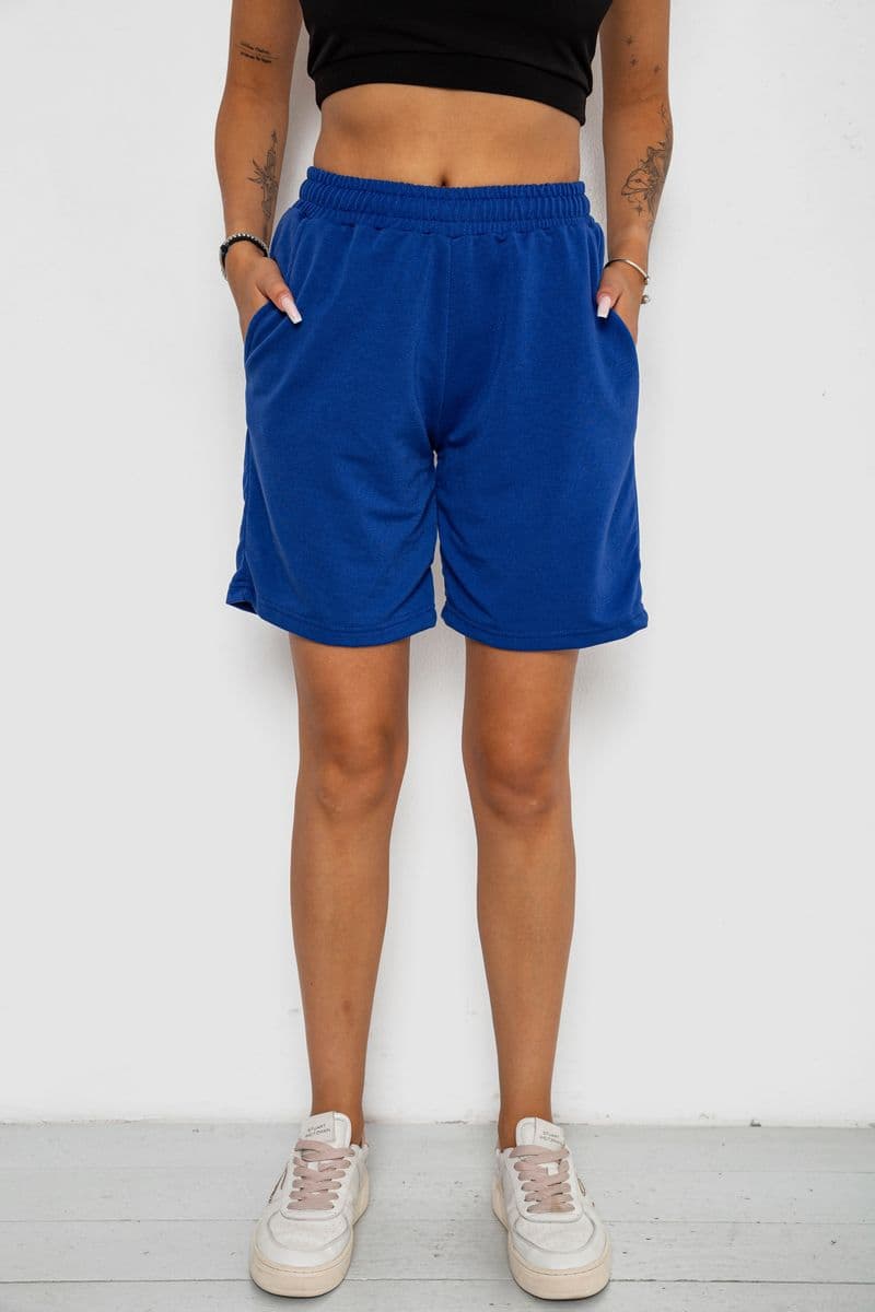 Шорти жіночі однотонні, колір електрик, 238R57820 - зображення 1