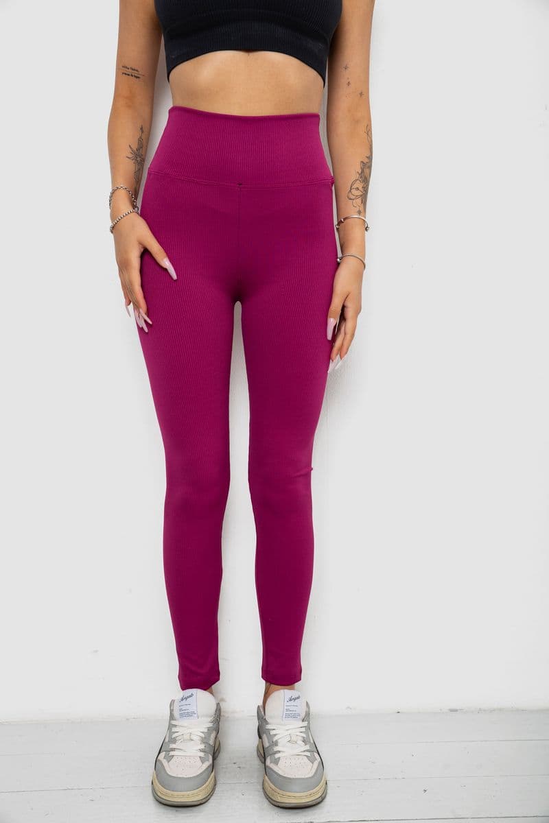 Лосини однотонні в рубчик, колір фуксія, 238R606 - зображення 1