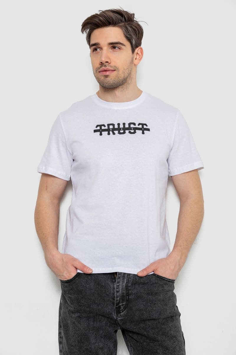 Футболка чоловіча з принтом, колір білий, 241R1902 - зображення 1