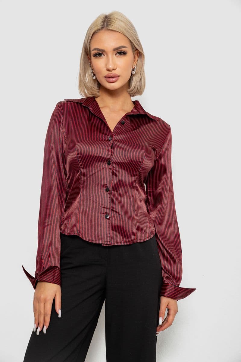 Сорочка класична в смужку, колір чорно-червоний, 230R64 - зображення 1
