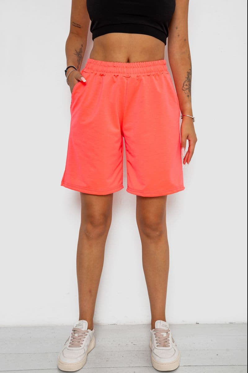 Шорти жіночі однотонні, колір кораловий, 238R57820 - зображення 1