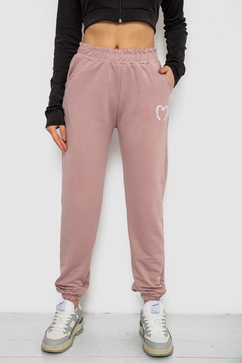 Спортивні штани жіночі, колір пудровий, 238R324 - зображення 1