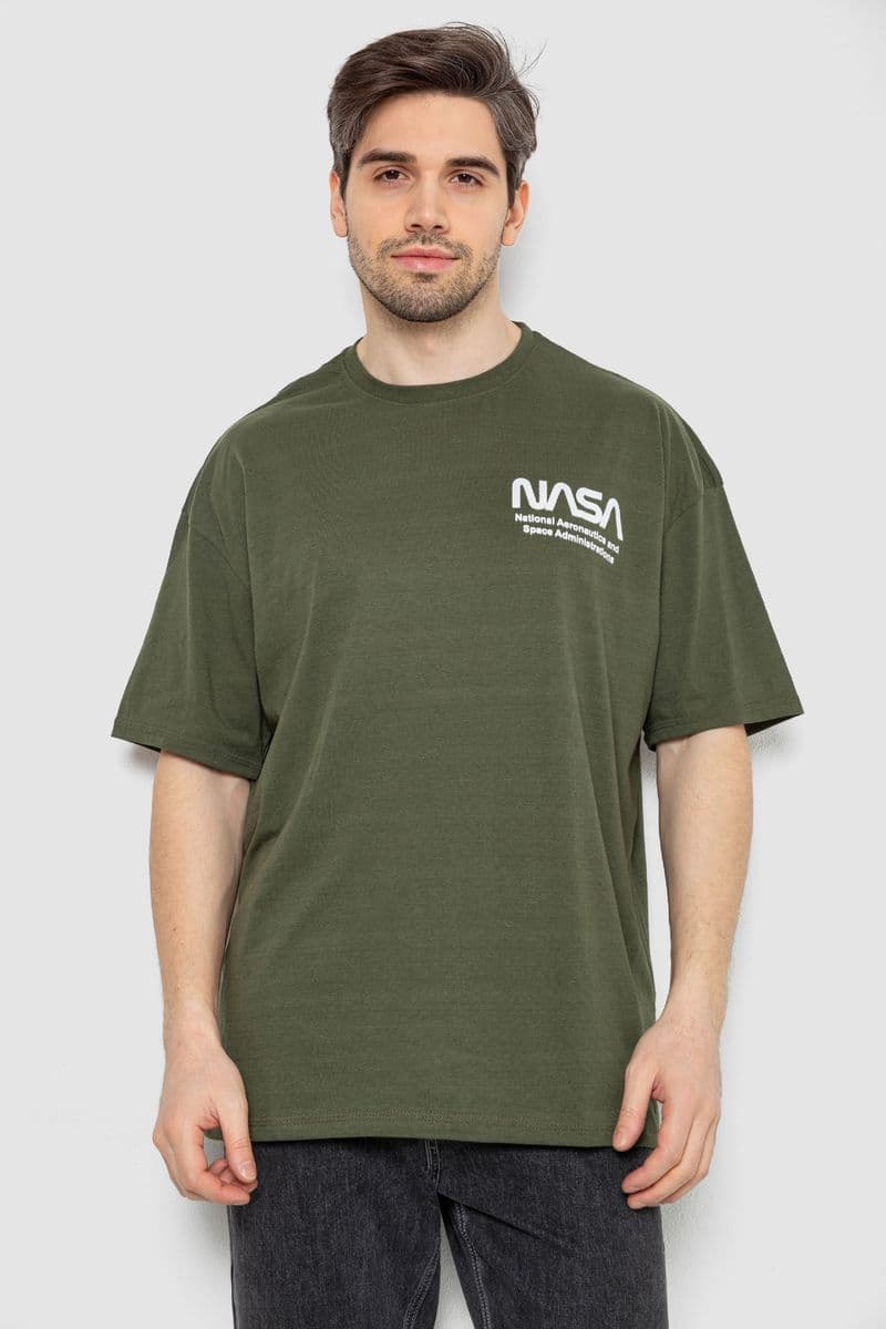 Футболка чоловіча з принтом, колір хакі, 244R2125 - зображення 1