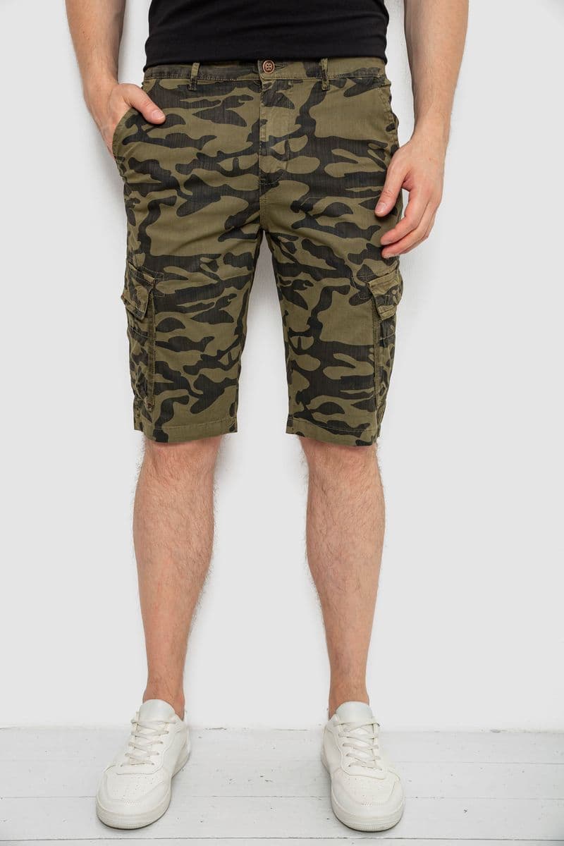 Шорти чоловічі мілітарі, колір мілітарі, 244R108-10 - зображення 1