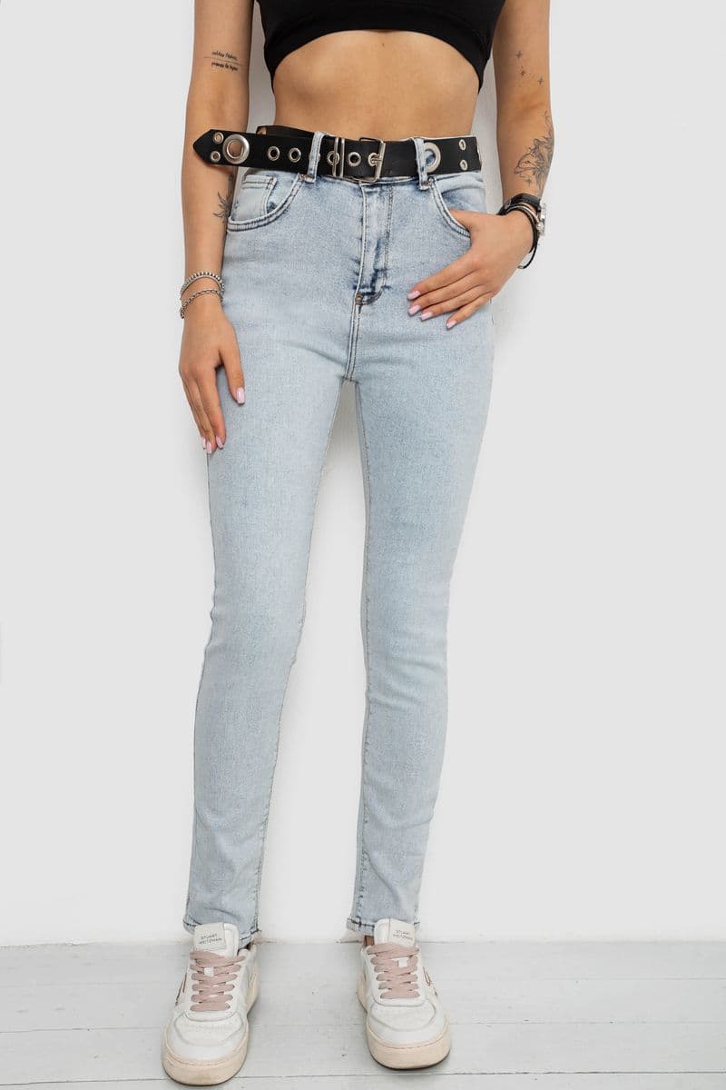 Джинси жіночі Skinny Американки, колір блакитний, 182R00659 - зображення 1