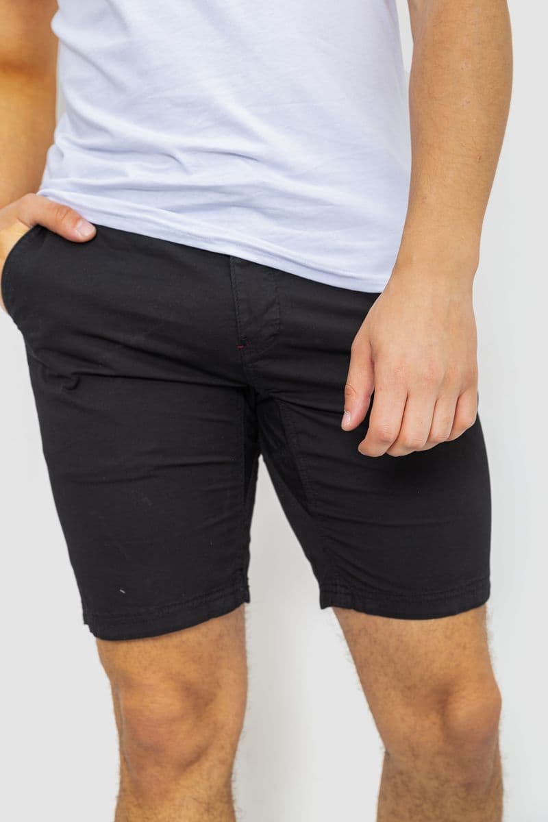 Шорти чоловічі однотонні, колір чорний, 244R7830 - зображення 1