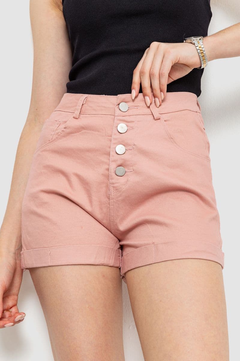 Шорти жіночі стрейчові, колір пудровий, 214R655 - зображення 1