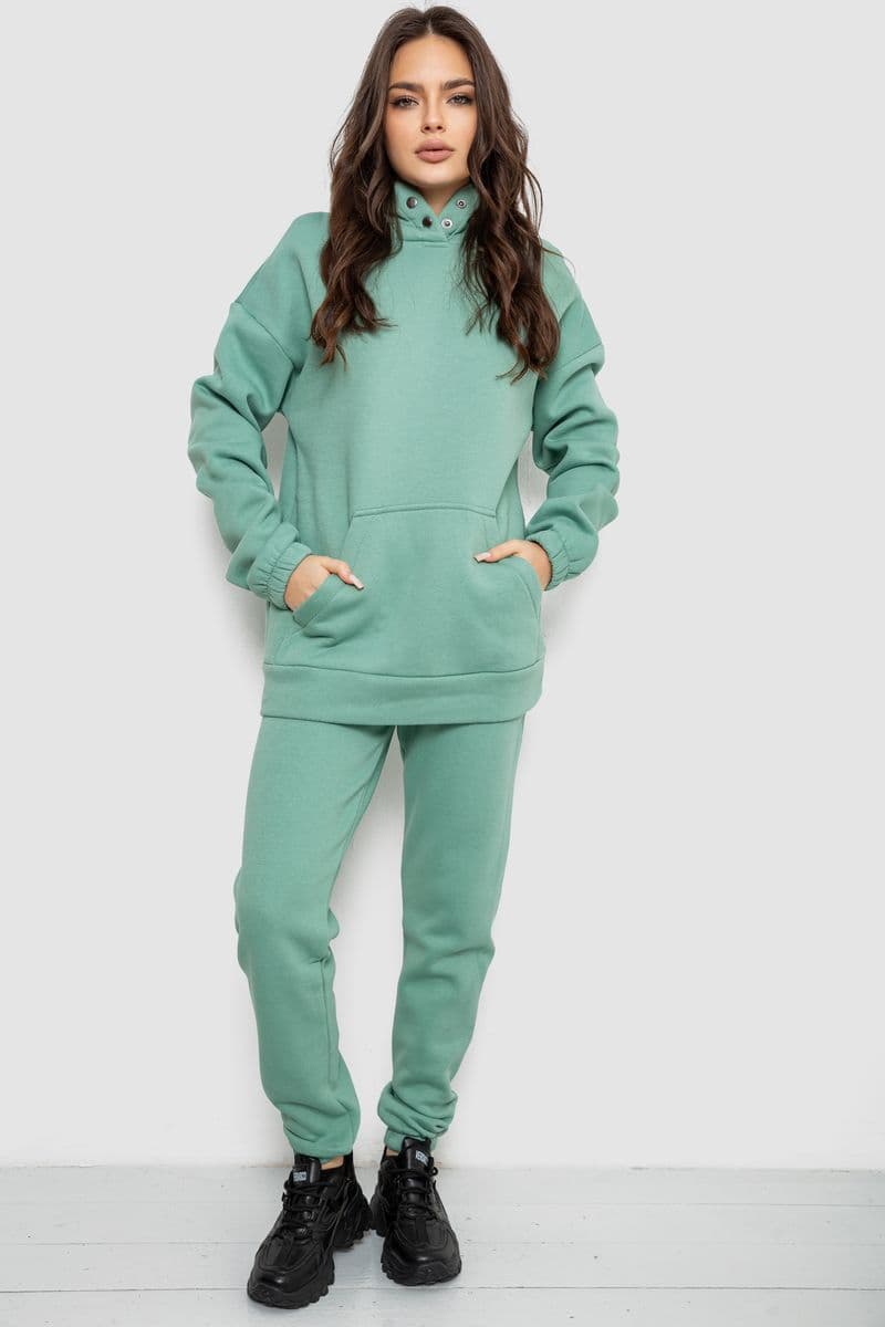 Спортивний костюм жіночий на флісі, колір оливковий, 102R7711 - зображення 1