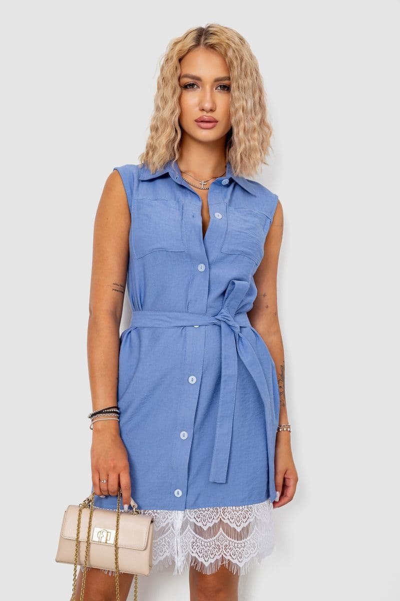 Сукня на ґудзиках, колір джинс, 102R388 - зображення 1