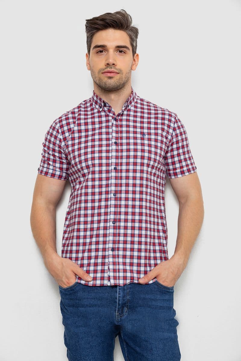 Сорочка чоловіча в клітку, колір молочний, 214R2445-6 - зображення 1