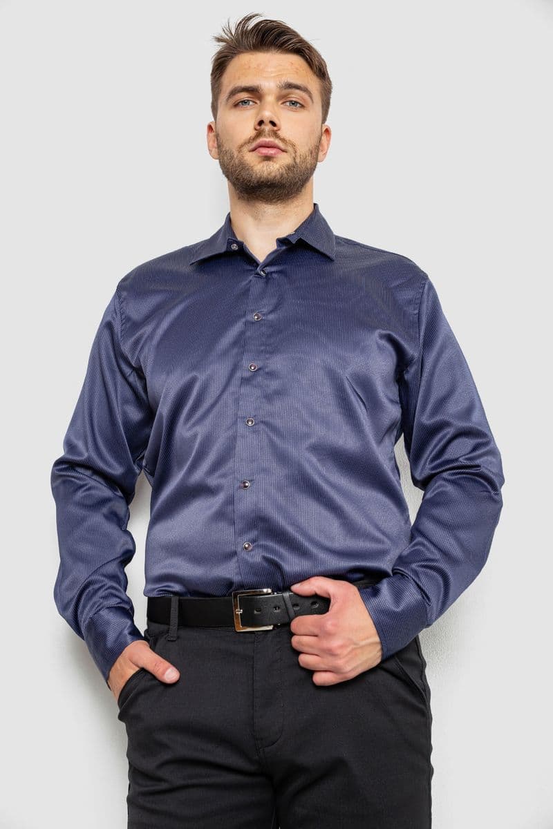 Сорочка чоловіча, колір синій, 214R3061 - зображення 1