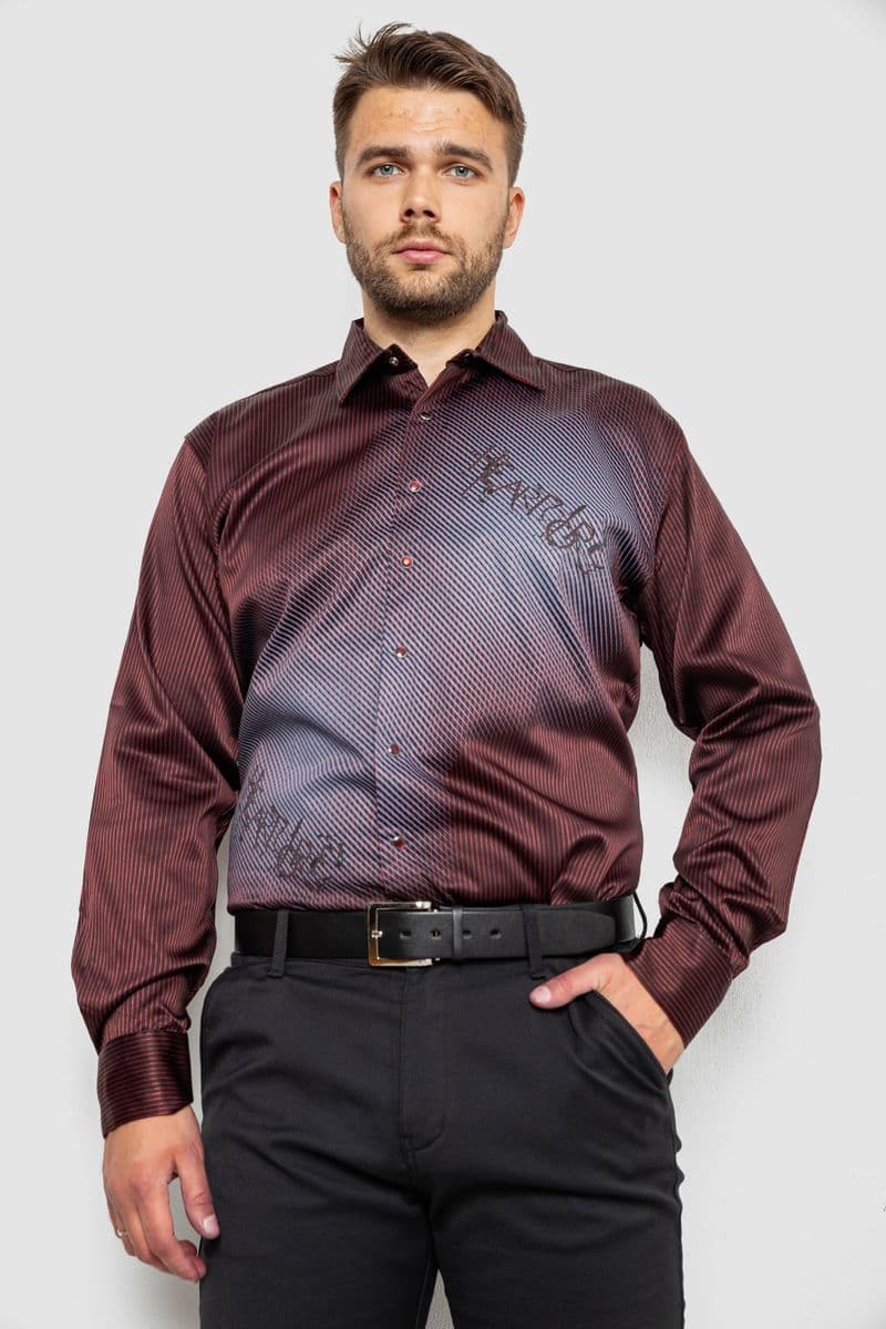 Сорочка чоловіча з принтом, колір чорно-червоний, 214R5829 - зображення 1