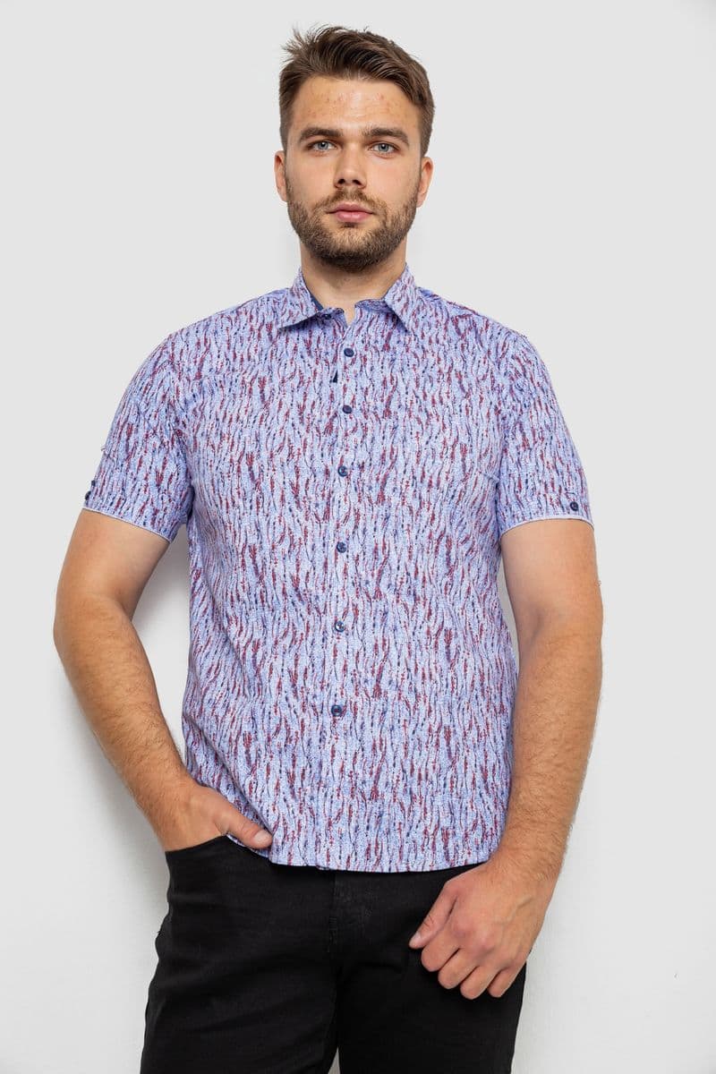 Сорочка чоловіча з принтом, колір бузковий, 214R6917-8 - зображення 1