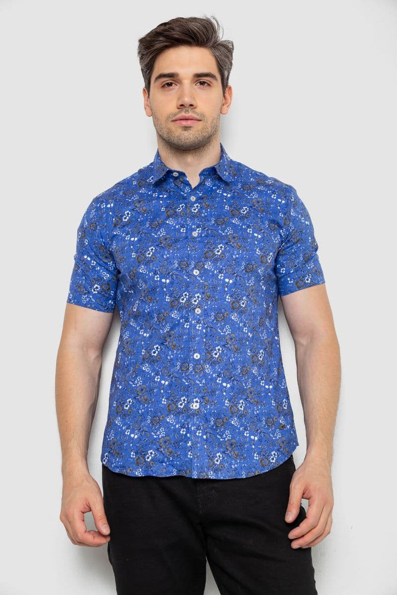 Сорочка чоловіча з принтом, колір електрик, 214R6917-10 - зображення 1