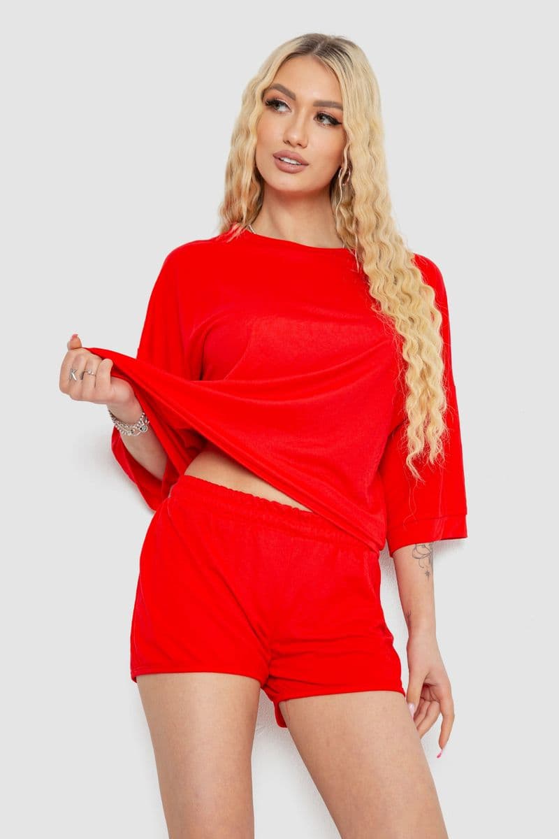 Костюм жіночий повсякденний, колір червоний, 238R6628 - зображення 1