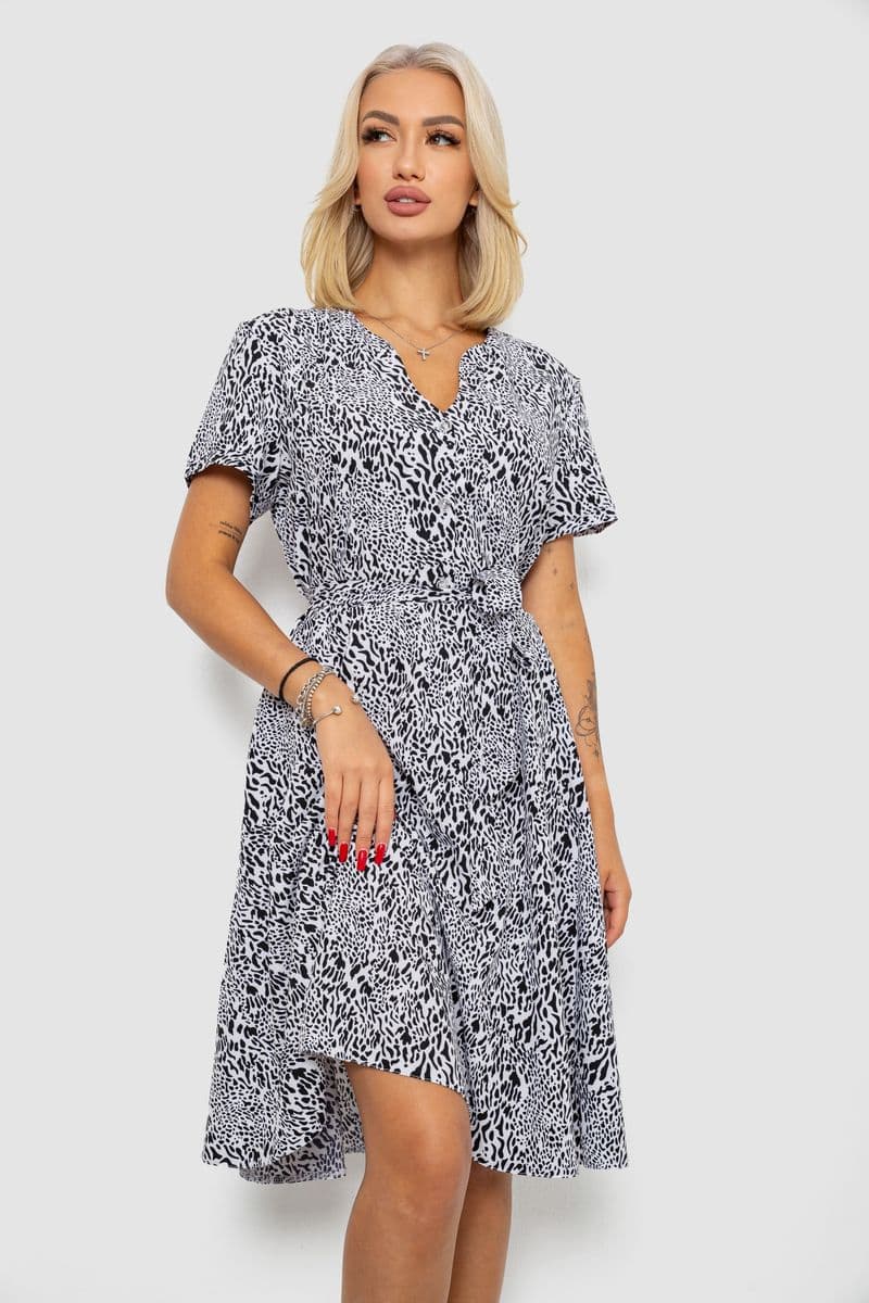 Сукня софт з принтом, колір білий, 230R0032-4 - зображення 1