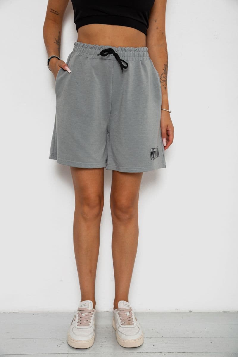 Шорти жіночі з принтом, колір сірий, 238R132 - зображення 1