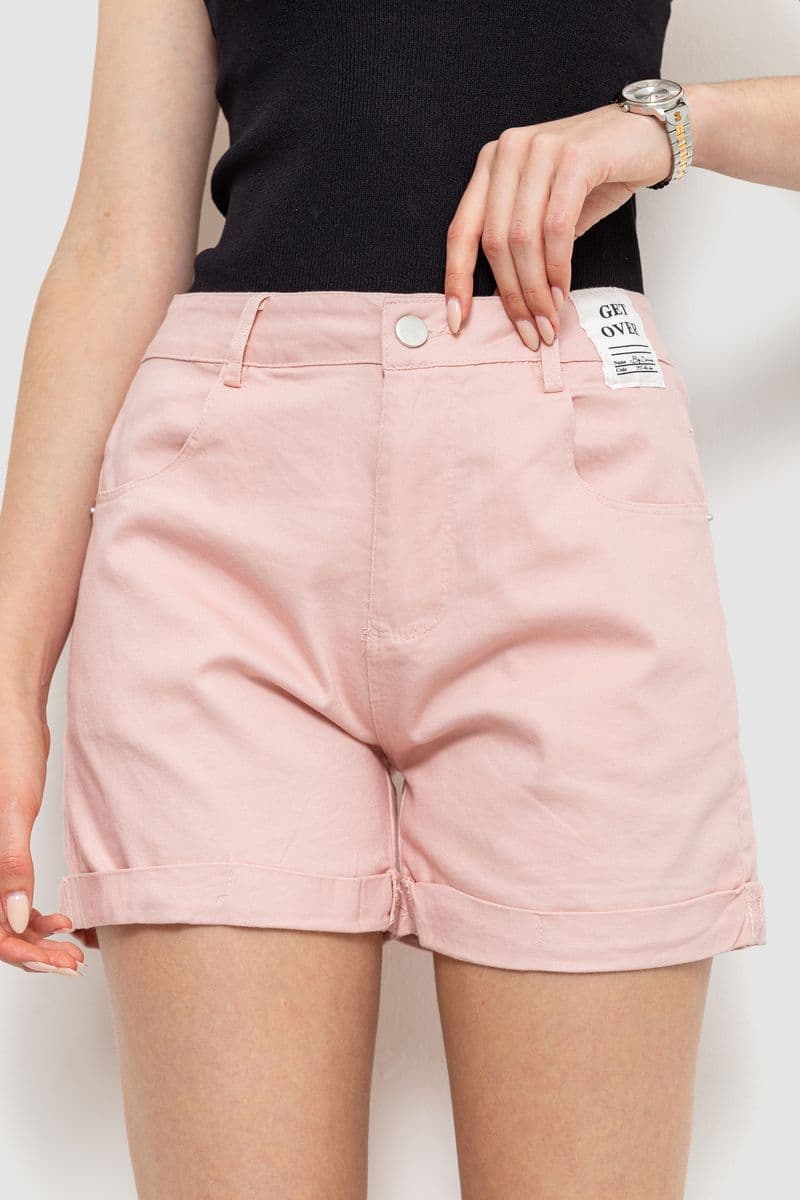 Шорти жіночі стрейчові, колір пудровий, 214R653 - зображення 1