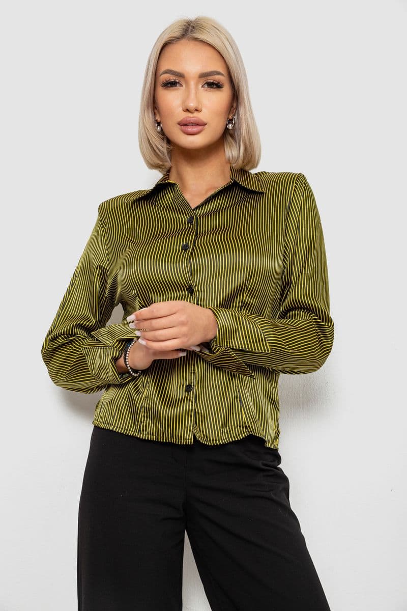 Сорочка класична в смужку, колір чорно-жовтий, 230R64 - зображення 1