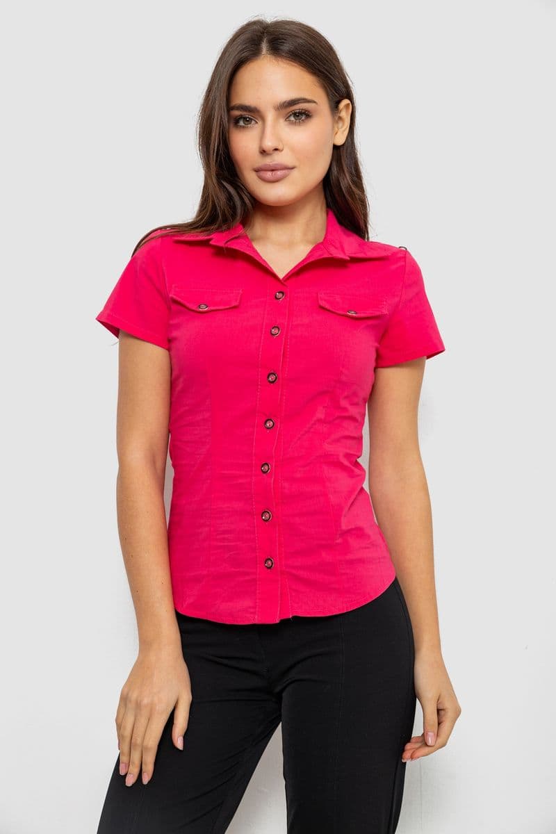 Сорочка жіноча однотонна, колір рожевий, 230R068-1 - зображення 1