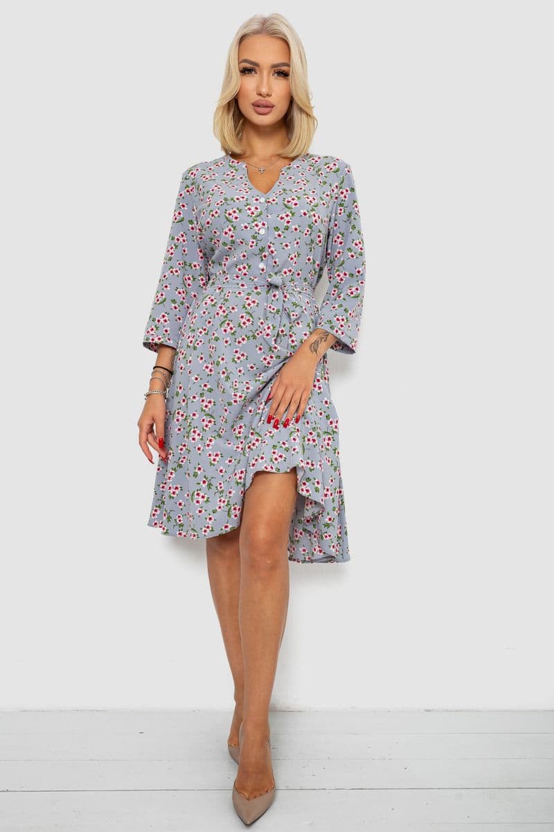 Сукня софт з принтом, колір джинс, 230R0032-5 - зображення 1