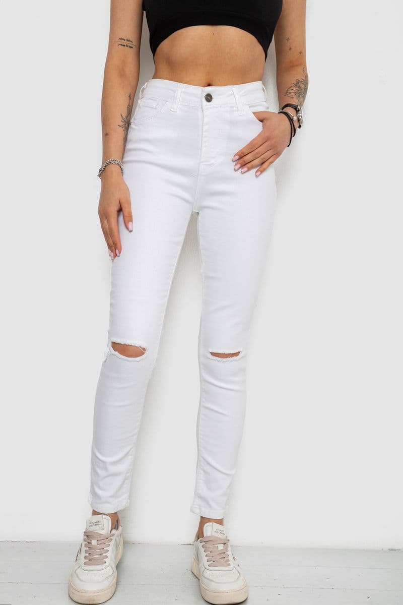 Джинси жіночі, колір білий, 182R539 - зображення 1