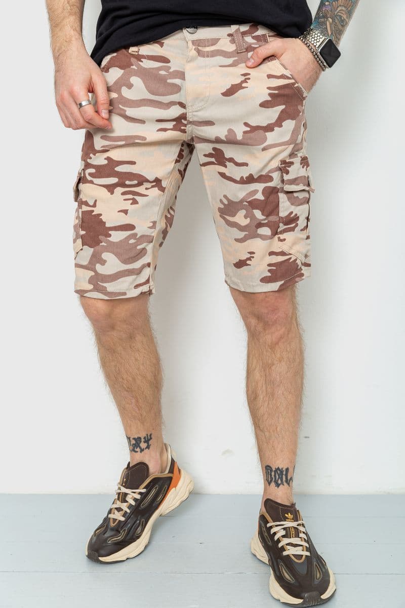 Шорти чоловічі камуфляж, колір бежевий, 157RP300-4 - зображення 1