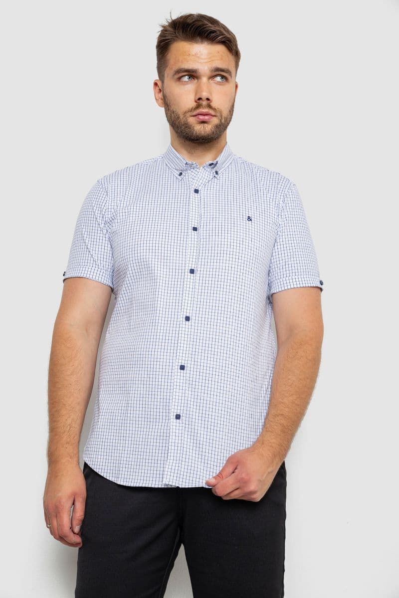 Сорочка чоловіча з принтом, колір білий, 214R4564-4 - зображення 1