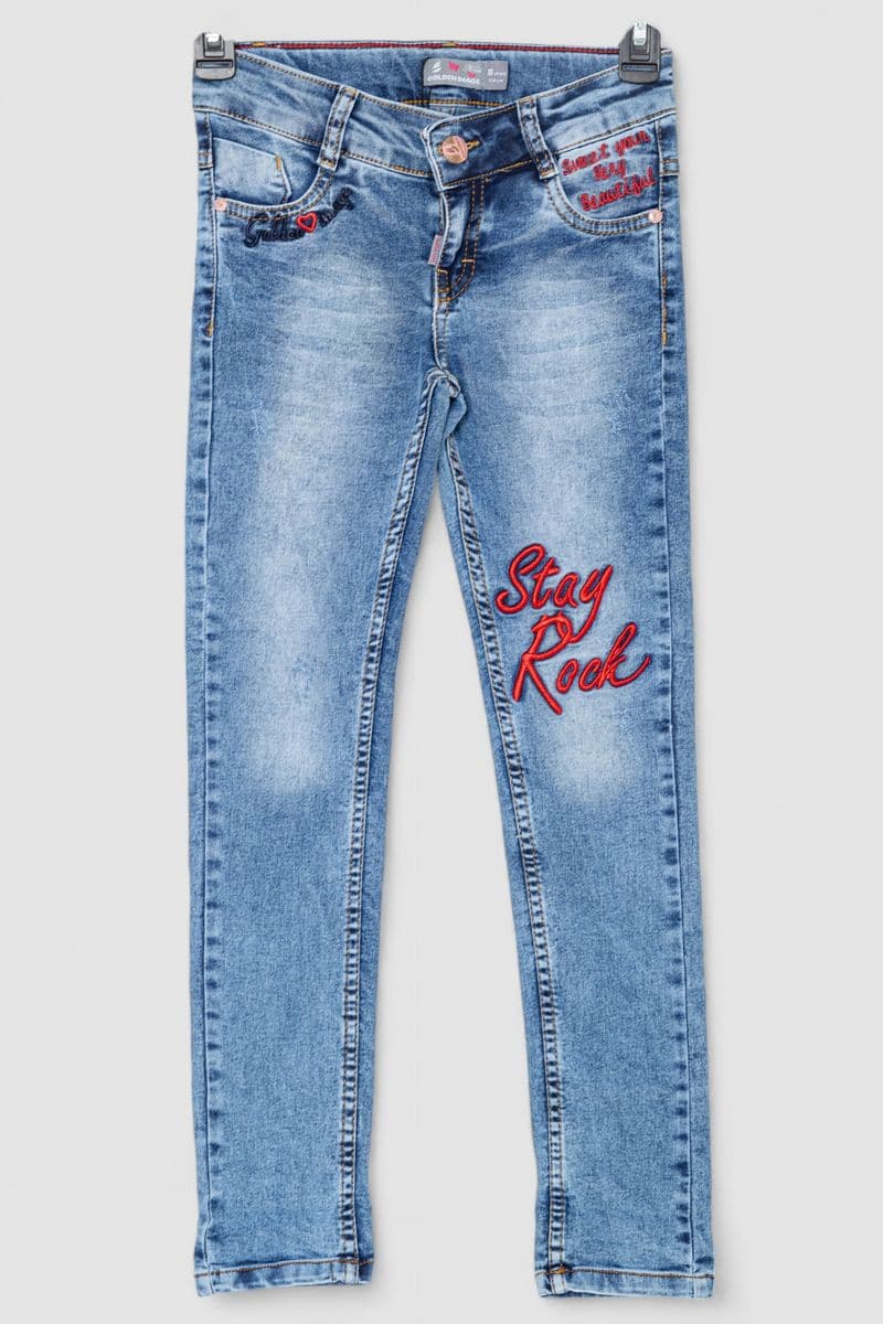 Джинси для дівчаток, колір блакитний, 247R2824 - зображення 1