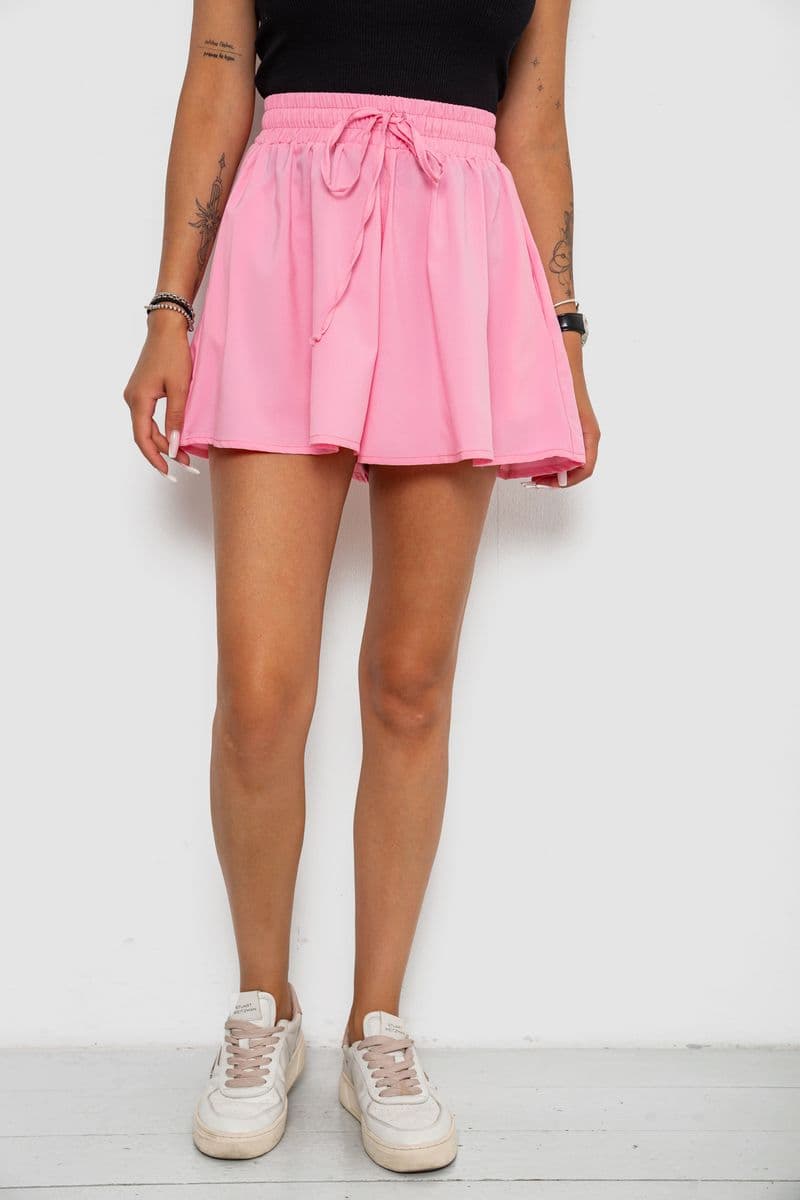 Шорти-спідниця однотонні, колір рожевий, 102R5256 - зображення 1