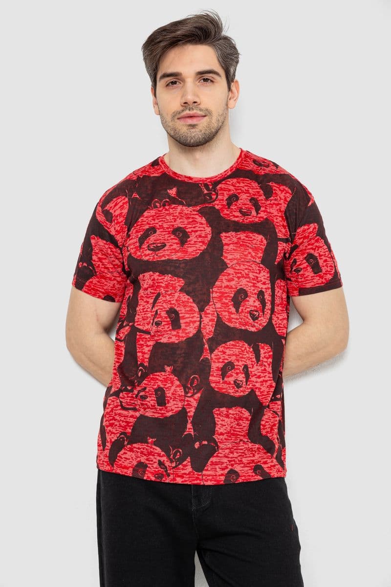 Футболка чоловіча з принтом, колір червоний, 244R6034 - зображення 1