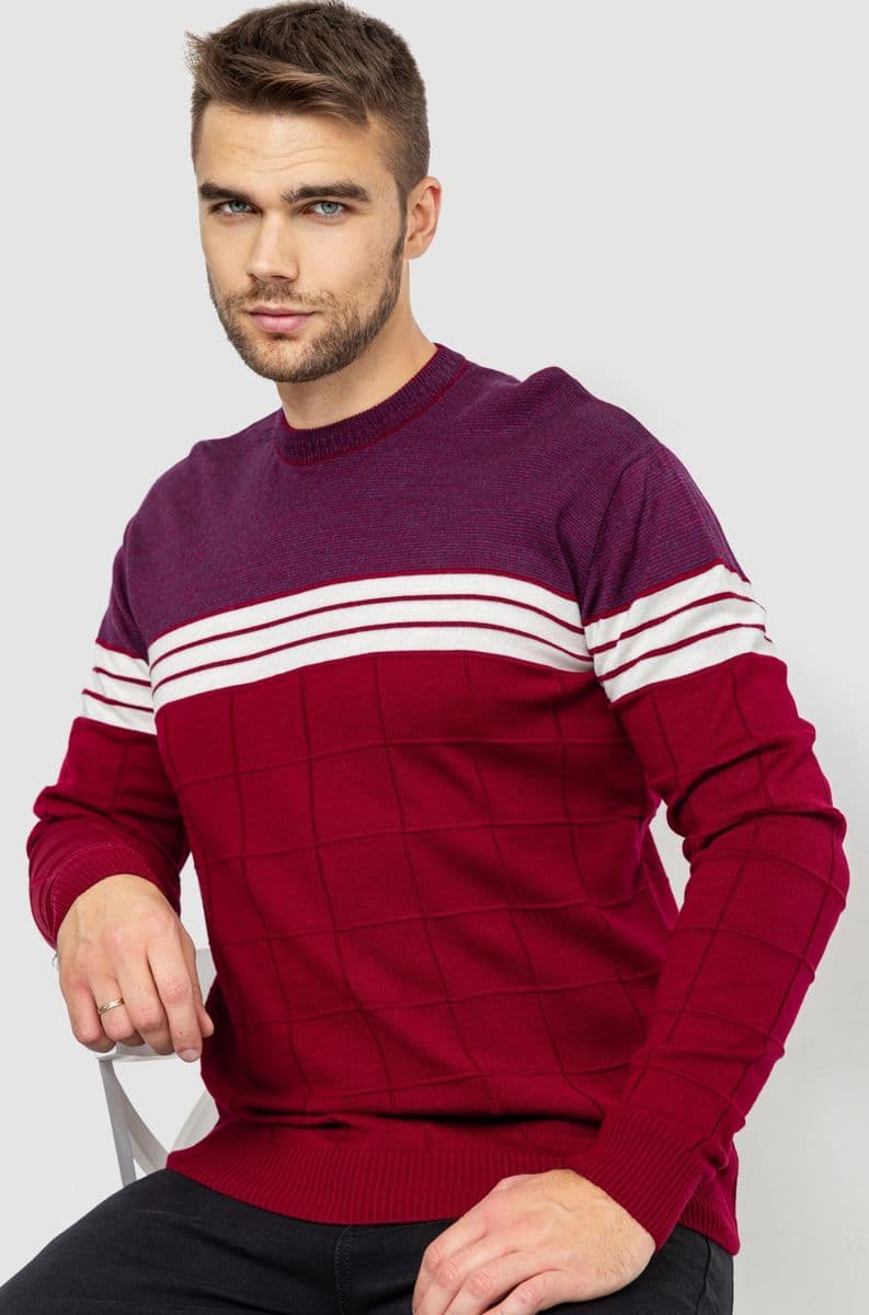 Светр чоловічий, колір бордовий, 161R884 - зображення 1