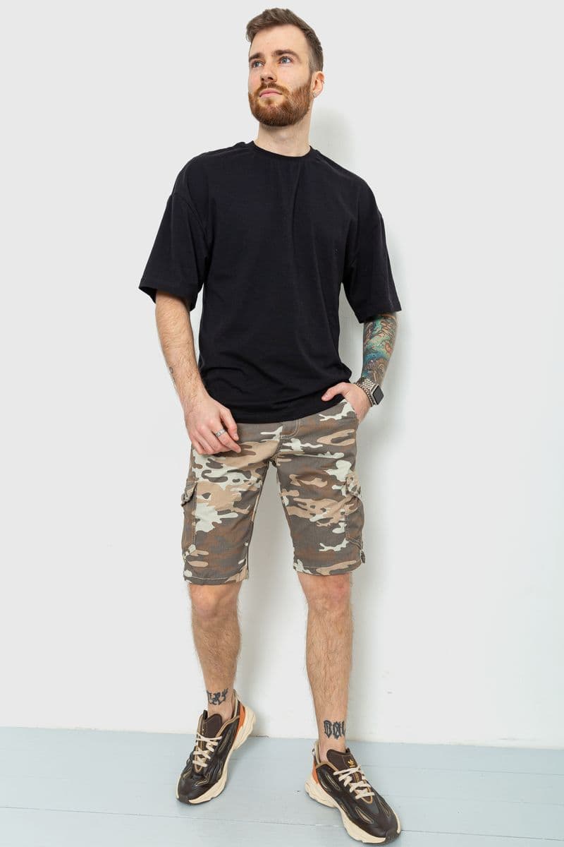 Шорти чоловічі камуфляж, колір бежево-сірий, 157RP300-4 - зображення 1