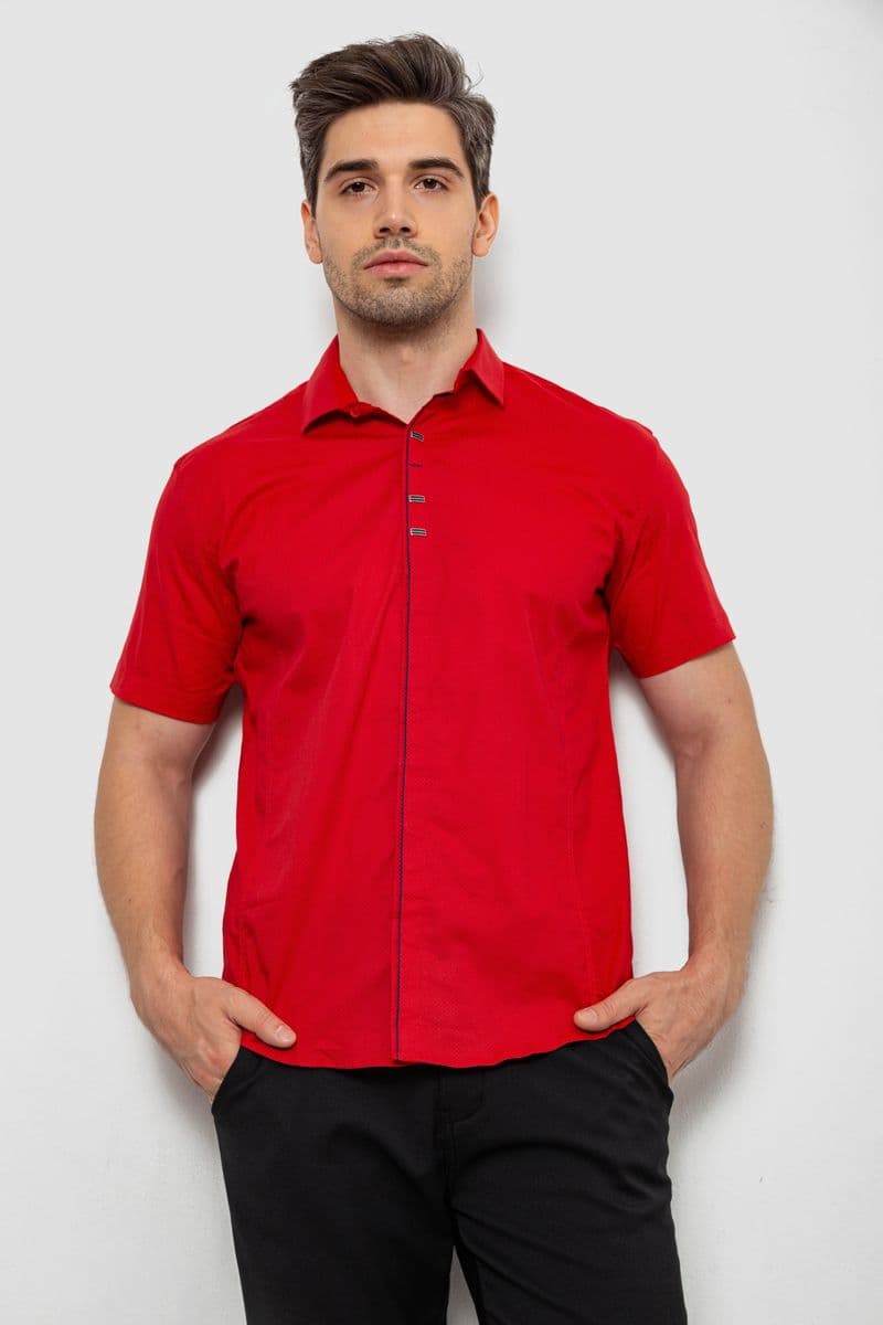 Сорочка чоловіча з принтом, колір червоний, 214R7026 - зображення 1
