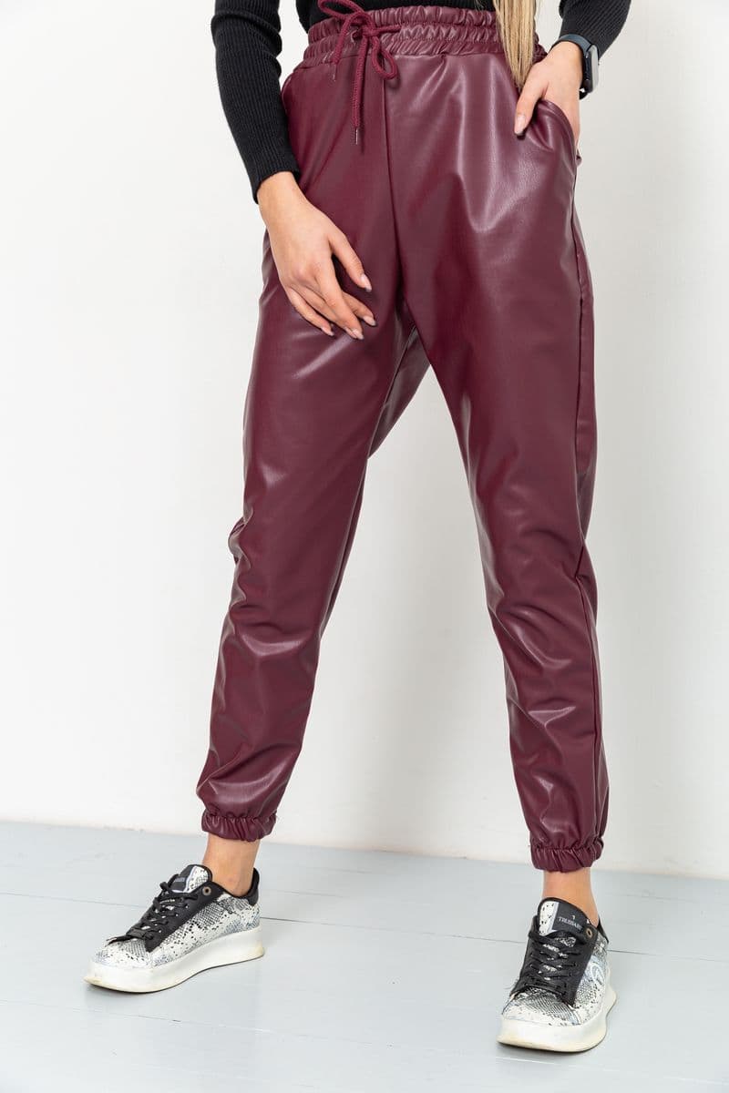 Лосини жіночі на флісі, колір бордовий, 164R150 - зображення 1