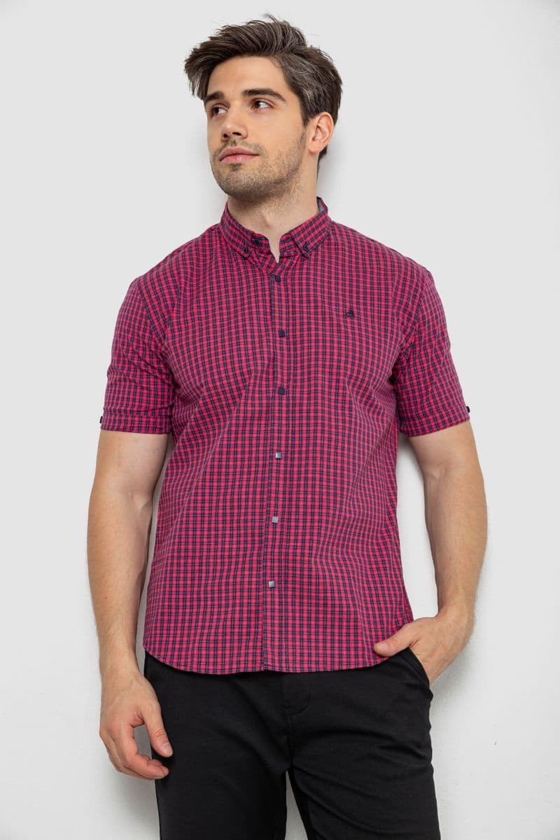 Сорочка чоловіча в клітинку, колір червоний, 214R827 - зображення 1