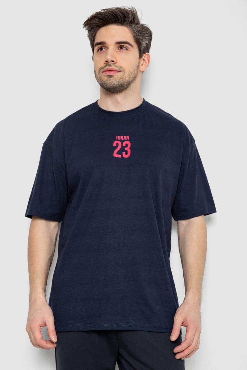 Футболка чоловіча з принтом, колір темно-синій, 244R7024 - зображення 1
