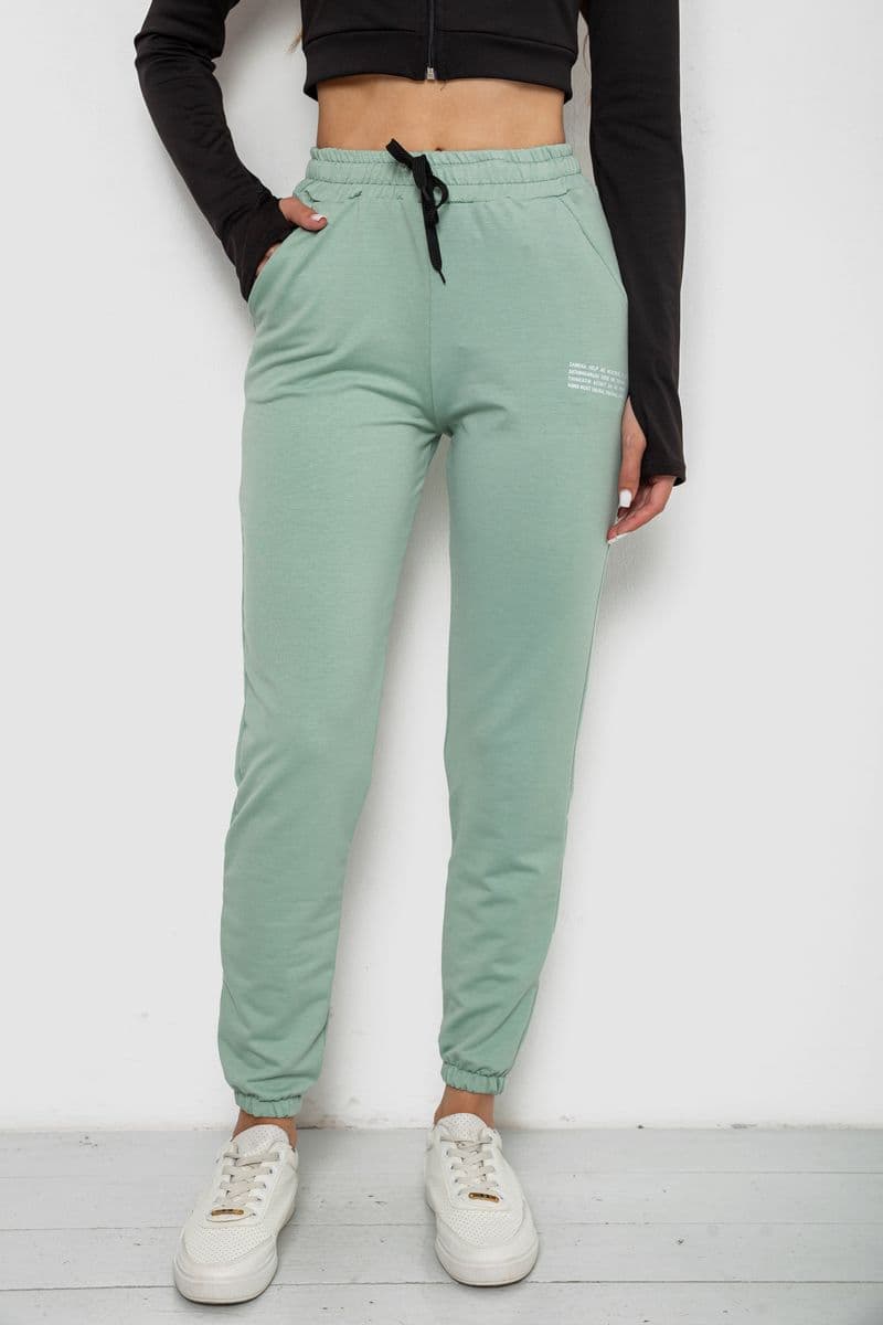 Спортивні штани жіночі, колір оливковий, 238R5052-1 - зображення 1