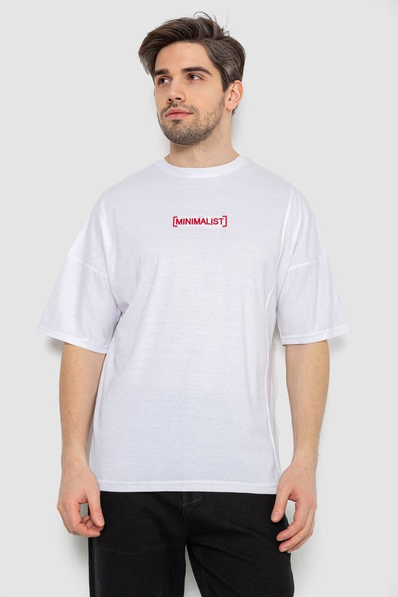 Футболка чоловіча з принтом, колір білий, 244R2126 - зображення 1