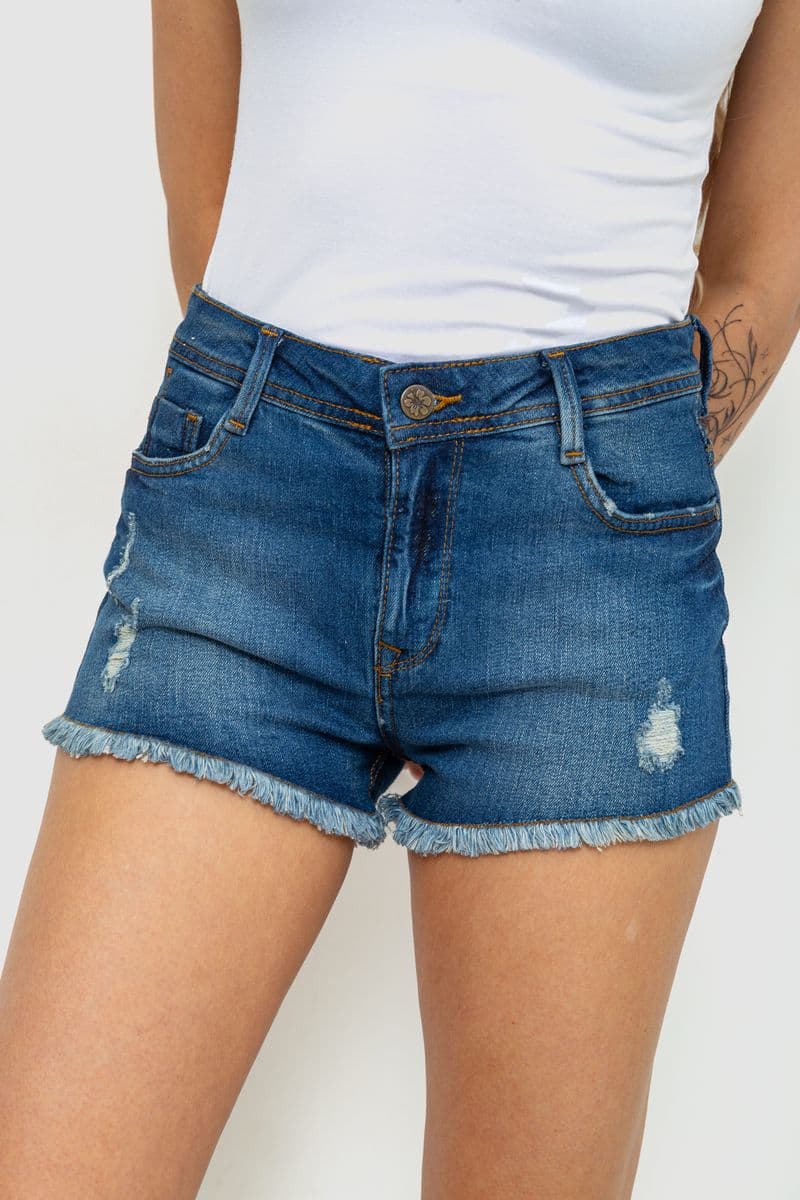 Шорти жіночі джинсові, колір синій, 244R261 - зображення 1