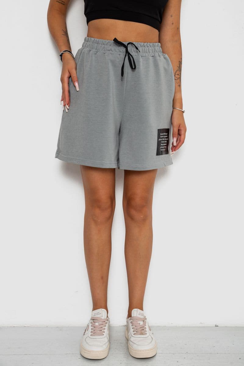 Шорти жіночі з принтом, колір сірий, 238R131 - зображення 1