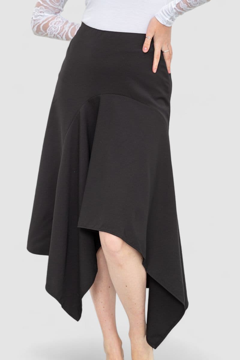 Спідниця однотонна, колір чорний, 244R270 - зображення 1