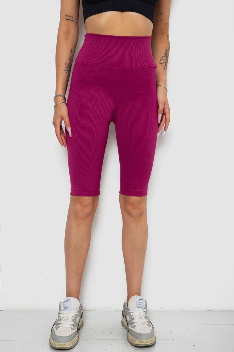 Велотреки жіночі в рубчик, колір фуксія, 238R355 - зображення 1