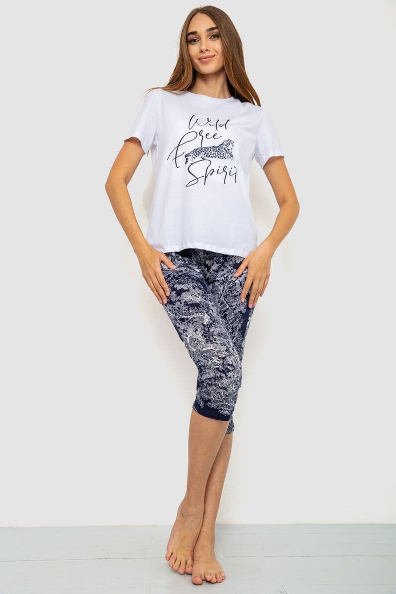 Піжама жіноча, колір біло-синій, 219RF-10051 - зображення 1