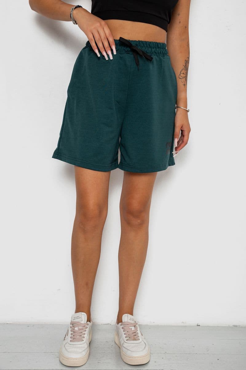 Шорти жіночі з принтом, колір темно-зелений, 238R120 - зображення 1