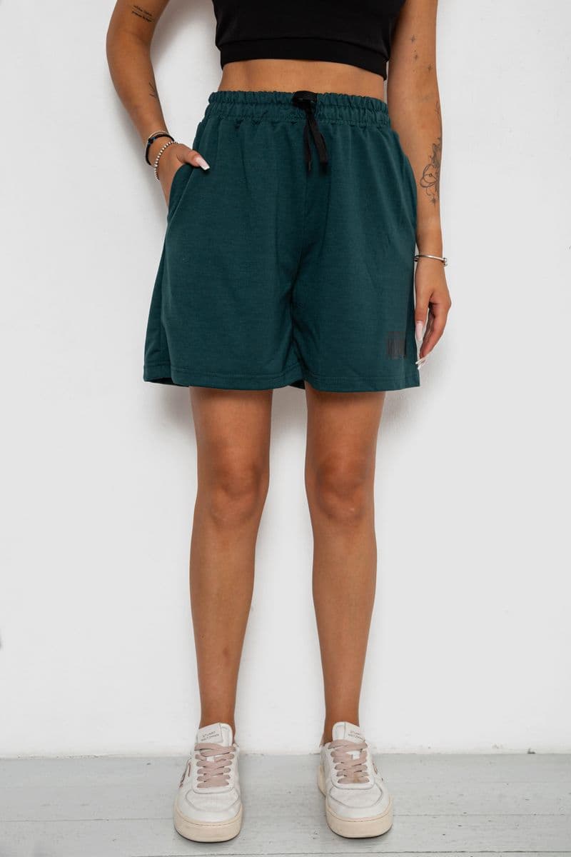 Шорти жіночі з принтом, колір темно-зелений, 238R132 - зображення 1