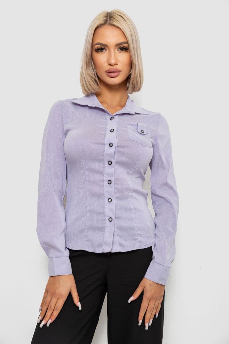 Сорочка класична в смужку, колір бузковий, 230R644 - зображення 1