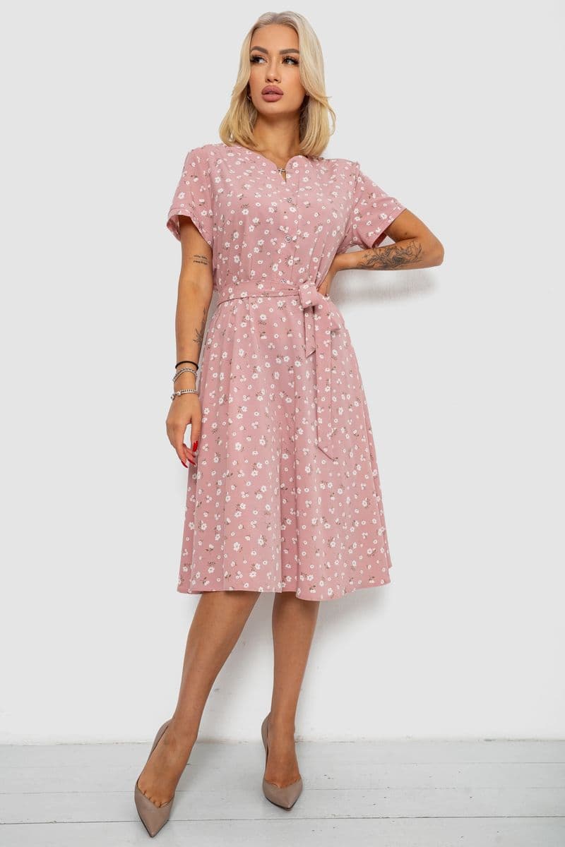 Сукня софт з принтом, колір рожевий, 230R1111 - зображення 1