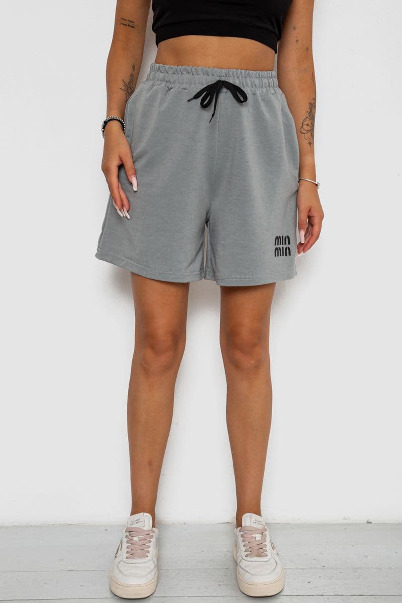 Шорти жіночі з принтом, колір сірий, 238R120 - зображення 1