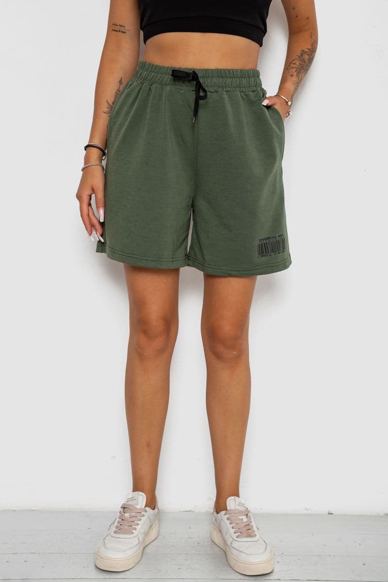 Шорти жіночі з принтом, колір хакі, 238R132 - зображення 1